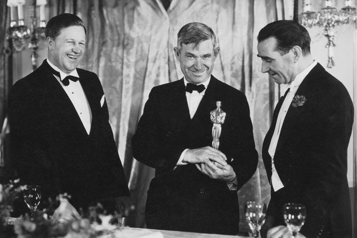 FRANKLIN HANSEN, WILL ROGERS, AND FRANK LLOYD At the 6th Academy Awards ceremony
