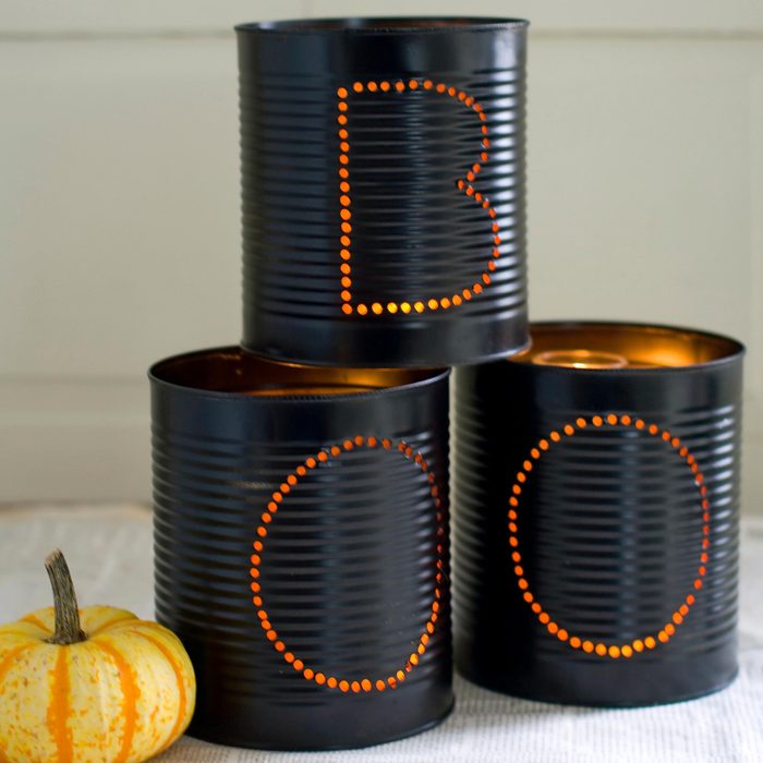 boo cans candle holders halloween craft