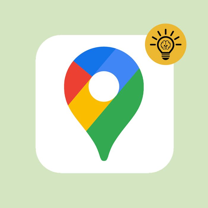 Google Map app icon with lightbulb notification