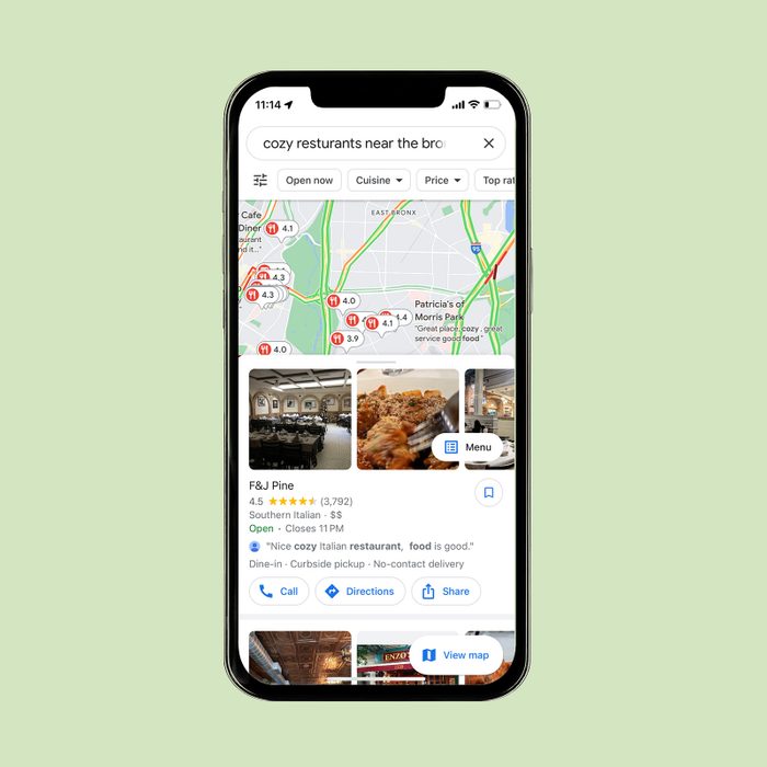 searching for cozy restaurants near the bronx zoo on google maps