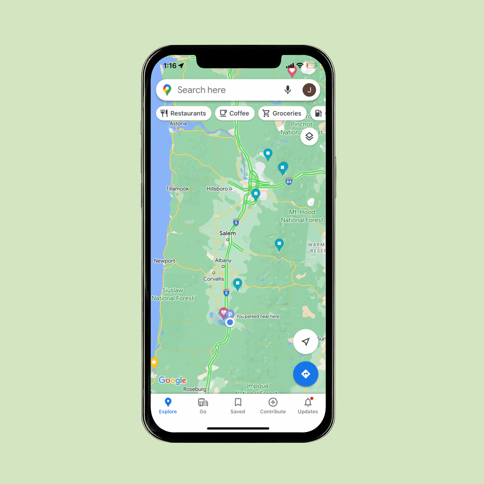 changing accessibility setting on google maps