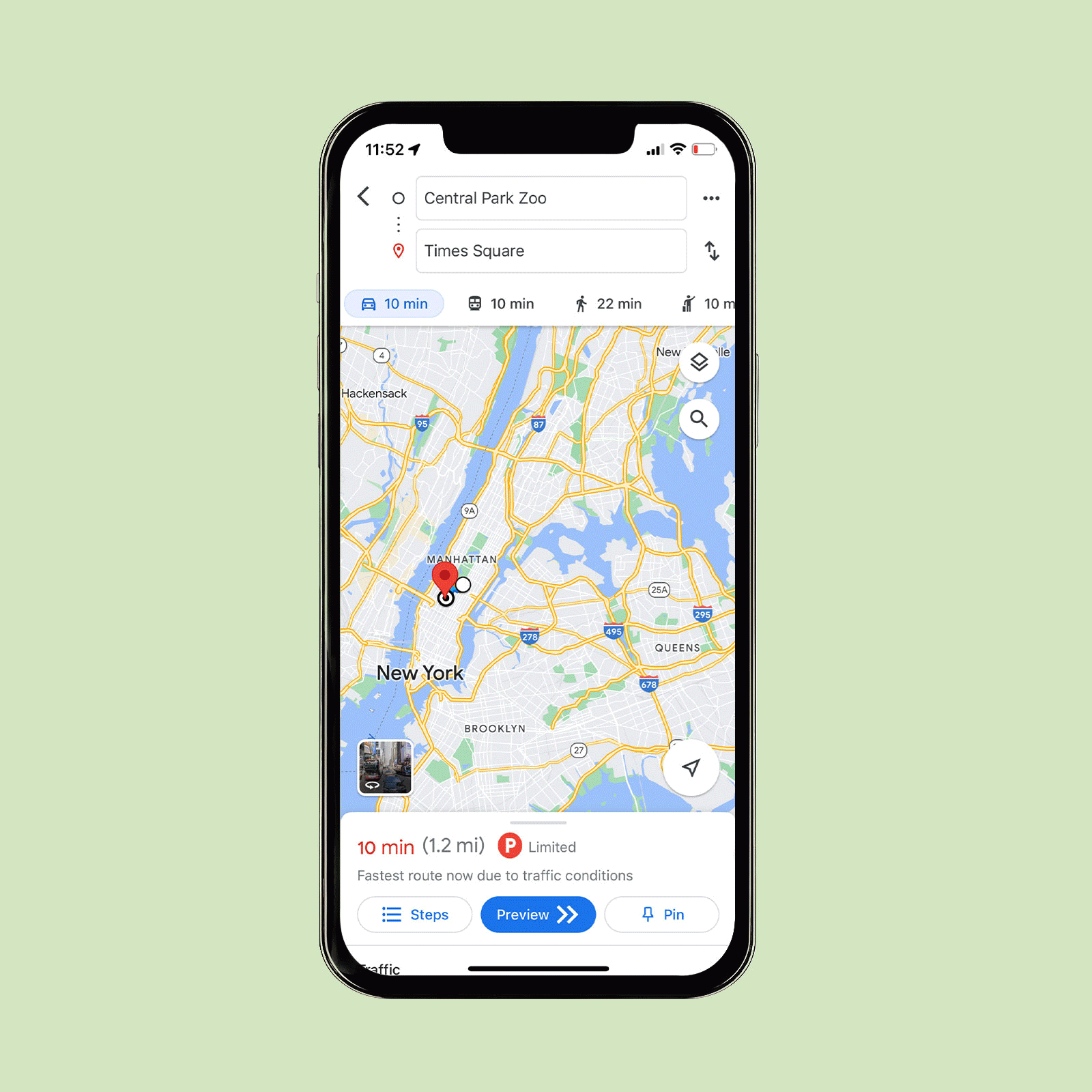 turning on public transit layer on google maps