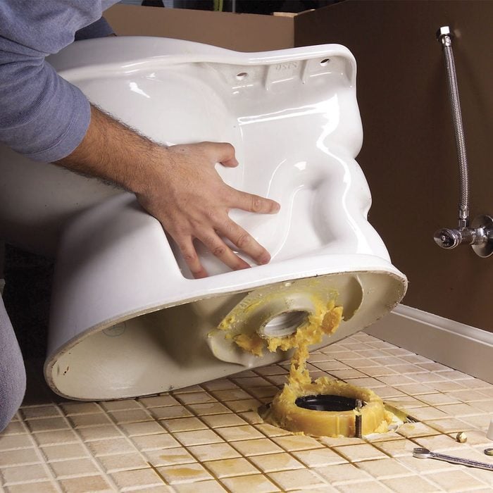 replacing an old toilet