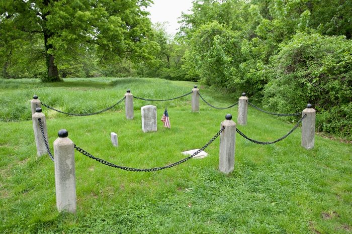 Civil War graves in the Battle of Lexington site in Missouri.