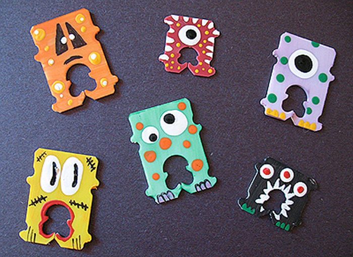 bread tag monsters halloween craft