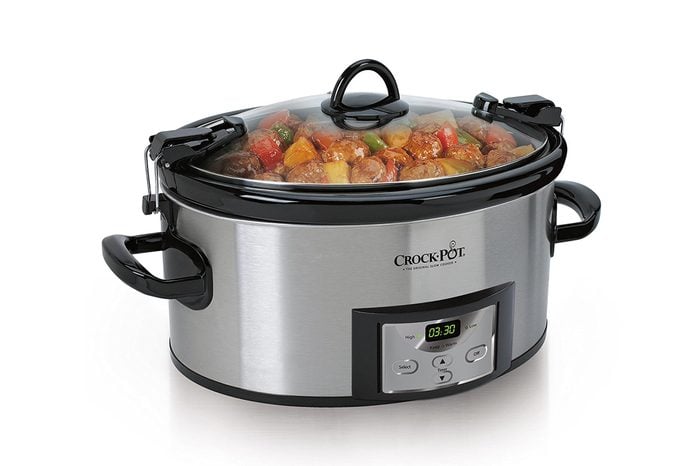 Crock-Pot 6-Quart Programmable Cook & Carry Slow Cooker with Digital Timer, Stainless Steel, SCCPVL610-S