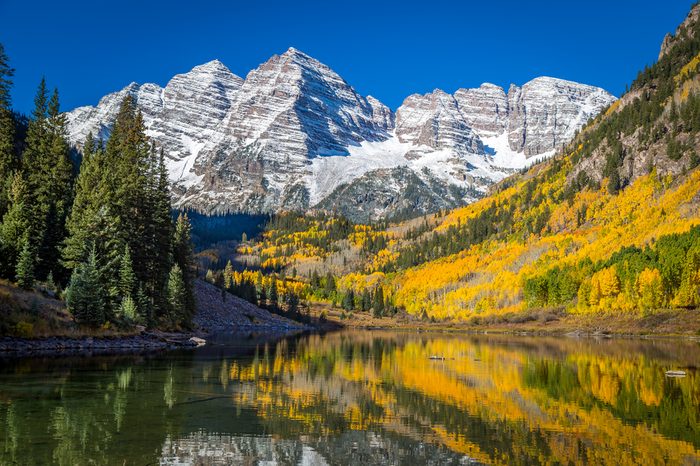 Maroon Bells Surrounded by Fall Colors
