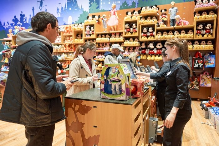 NEW YORK - CIRCA MARCH, 2016: inside of Times Square Disney Store. Disney Store is an international chain of specialty stores selling only Disney related items, many of them exclusive.