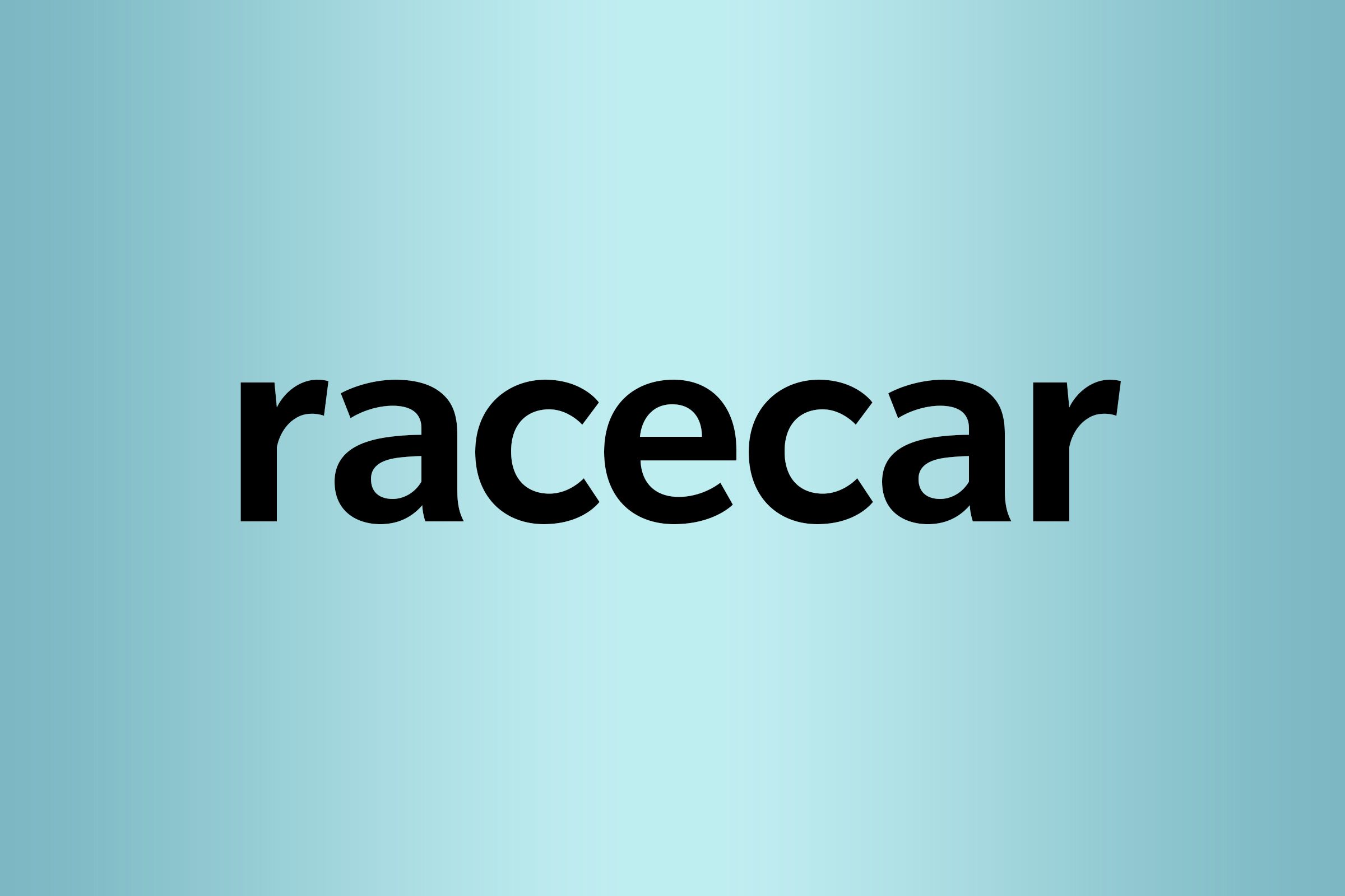 racecar palindrome words