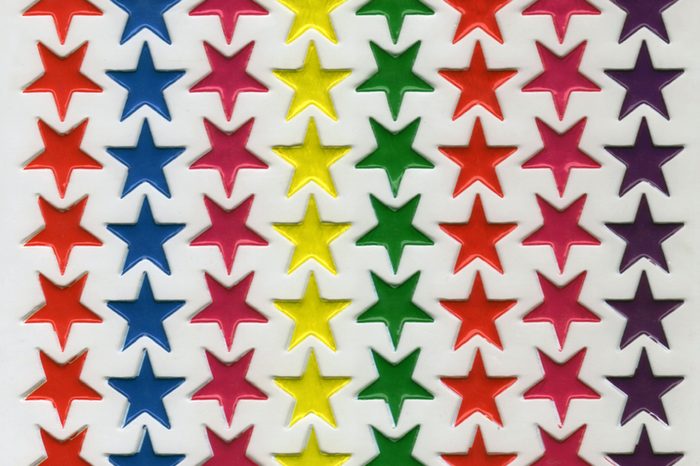 Colorful star stickers in nylon package