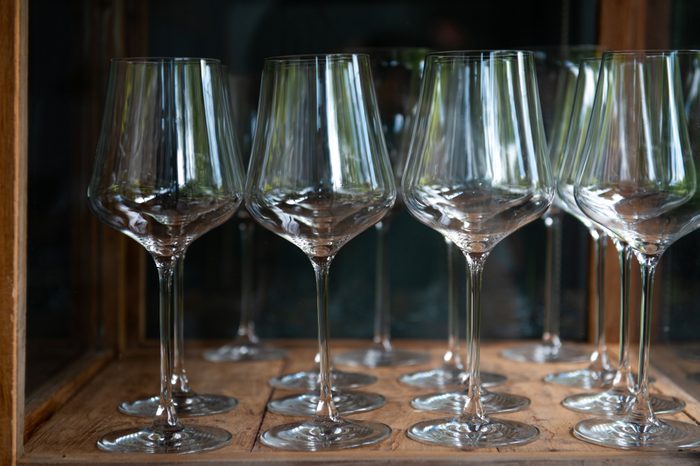 Group of empty Wine glasses; Matching wine glasses for Bordeaux wines: serve the perfect drink with our specialised glassware for the Bordeaux region.