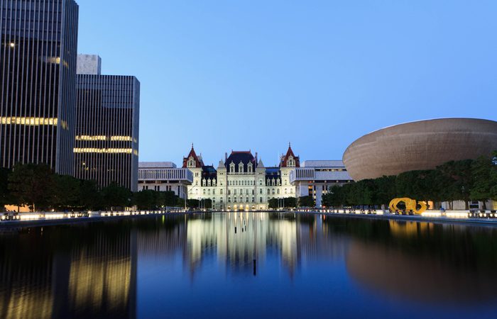 State Capitol of New York, Albany after sunset