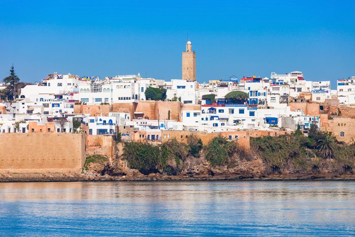 River Bou Regreg seafront and Kasbah in medina of Rabat, Morocco. Rabat is the capital of Morocco. Rabat is located on the Atlantic Ocean at the mouth of the river Bou Regreg.