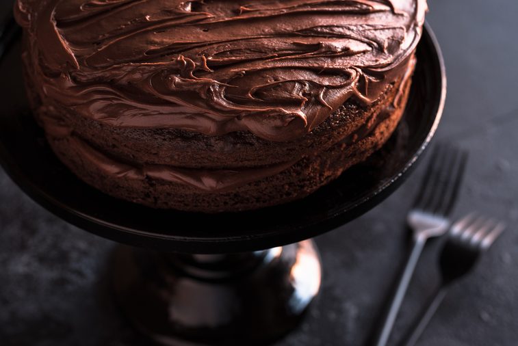 Chocolate Cake on Cake Plate