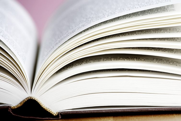 Close up photo of a open book