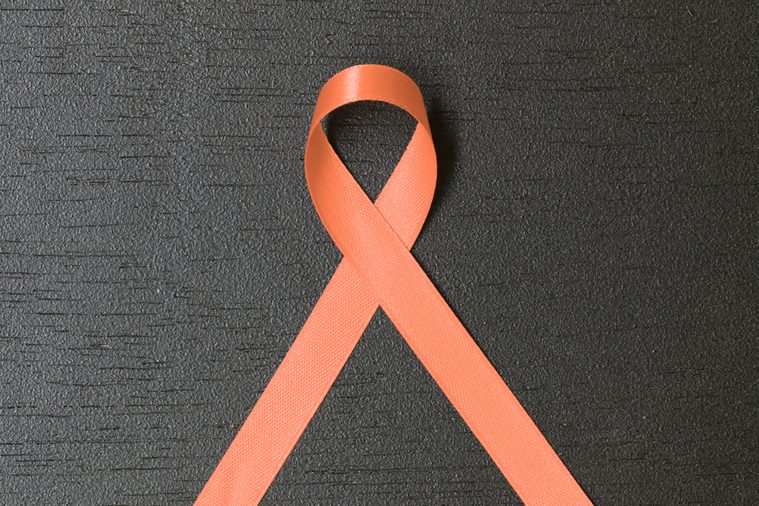 Peach ribbon. Uterine Cancer awareness symbol. healthcare and medicine concept.