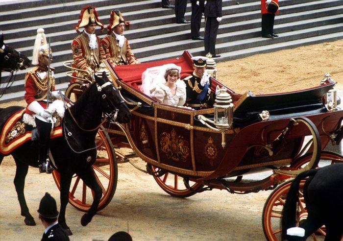 The Prince and Princess of Wales leaving St Paul's Cathedral by carriage after their wedding