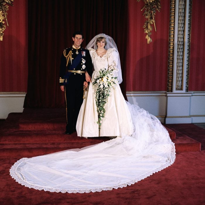Diana, Princess of Wales and Prince Charles pose for the official photograph by Lord Lichfield in Buckingham Palace at their wedding on July 29, 1981 in St. Pauls Cathedral, London