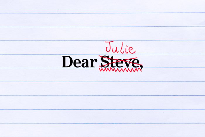 Text on lined paper: Dear Steve,