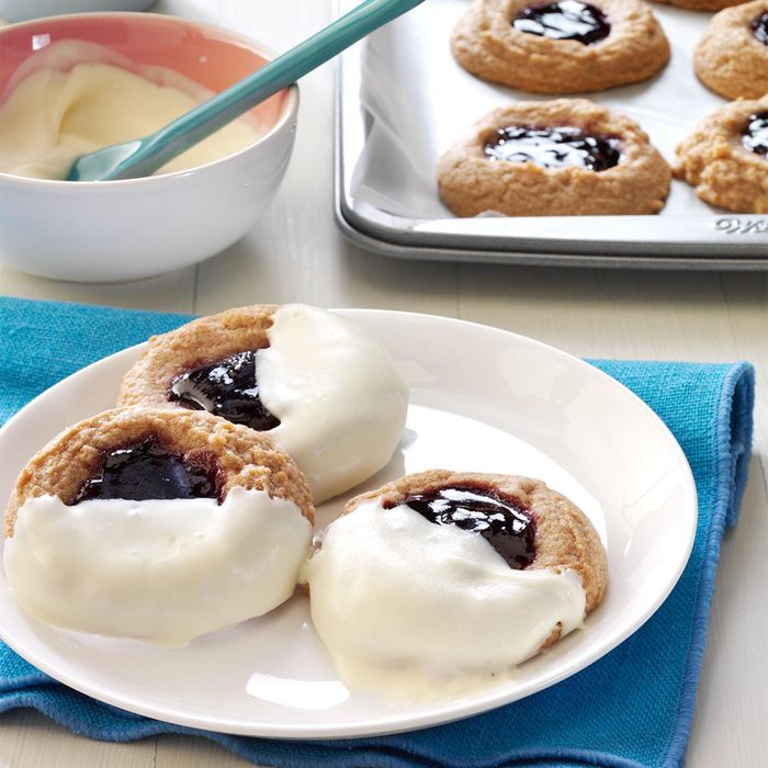 Wyoming: Blackberry-Filled Chocolate Thumbprints