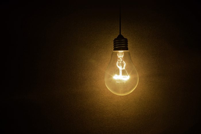 light bulb on dark background, concept of creativity.