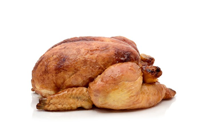 a roast turkey or a roast chicken on a white background