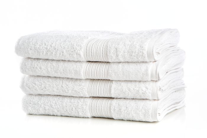 Linda White Towels on White Background