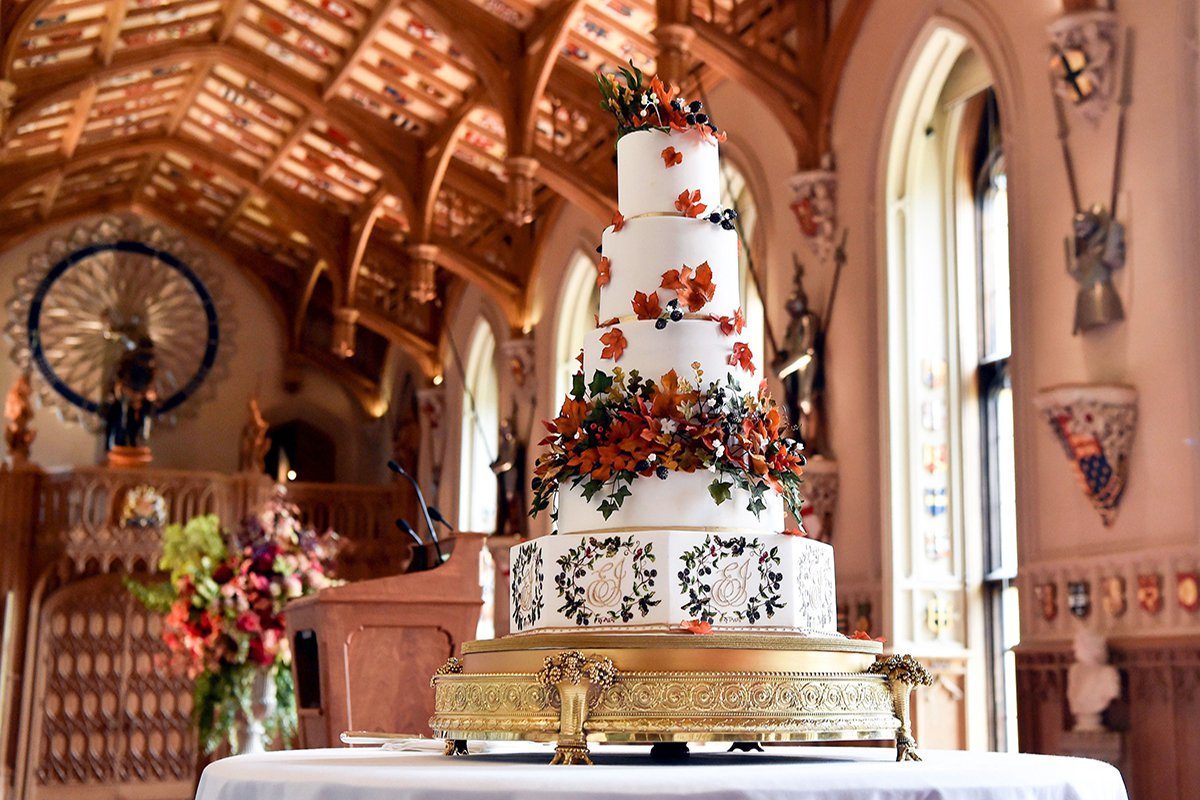 The wedding cake created by Sophie Cabot The wedding of Princess Eugenie and Jack Brooksbank, Cake, Windsor, Berkshire, UK - 12 Oct 2018