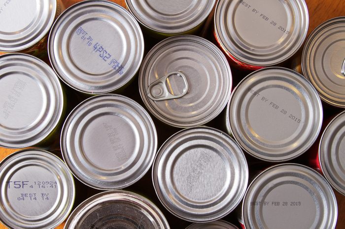 Aluminum cans of food