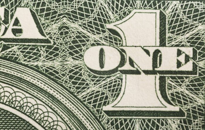 US Dollar bill, super macro, close up photo