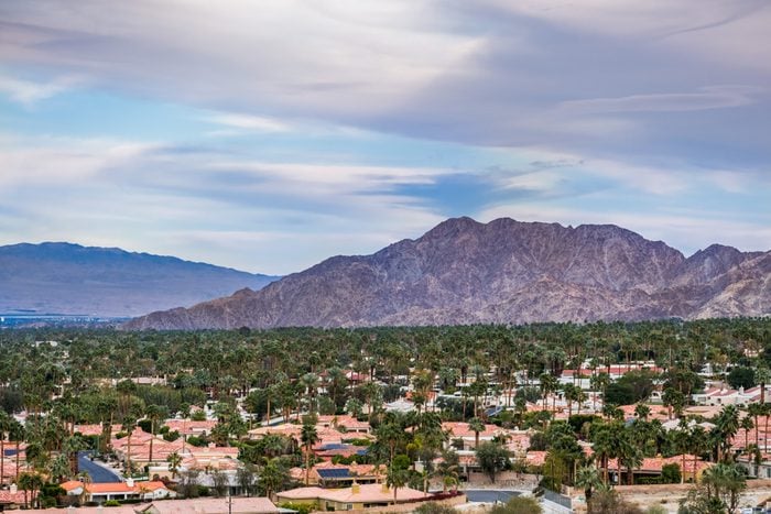 Aerial view of residential area in Palm Desert, California