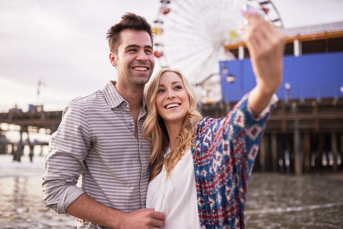 couple in love selfie. Romantic anniversary ideas
