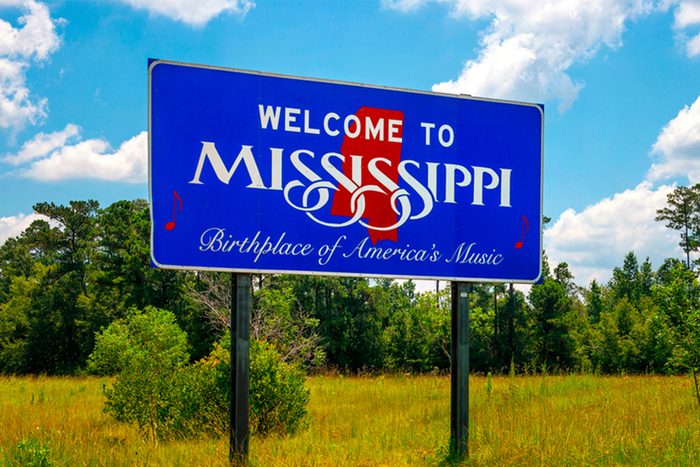 Mississippi Welcome Sign