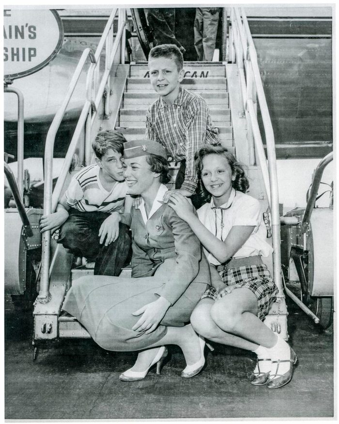 Stewardesses making friends