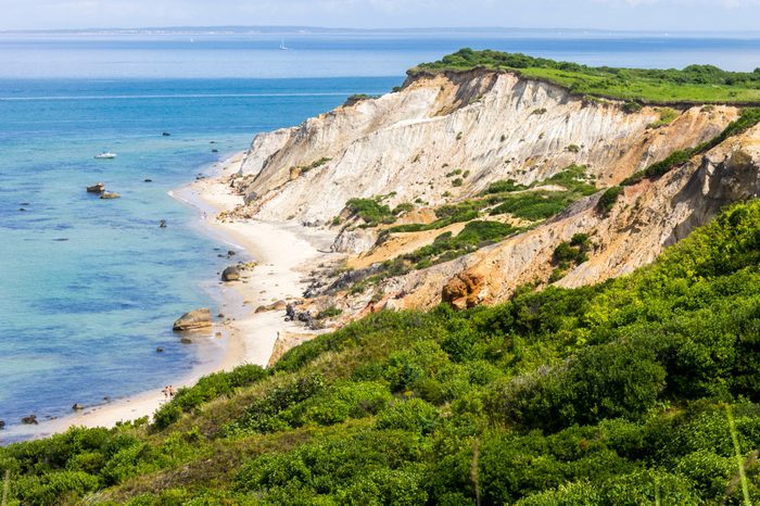 Martha's Vineyard, Massachusetts. Views of the Gay Head cliffs of clay, located on the town of Aquinnah western-most part of the island of Martha's Vineyard