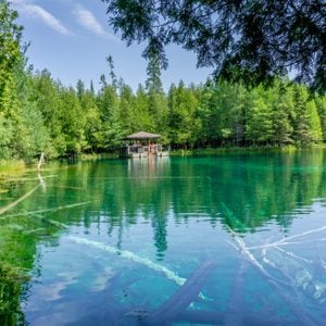 Breathtaking  Kitch-iti-kipi Natural Springs in Manistique, Michigan
