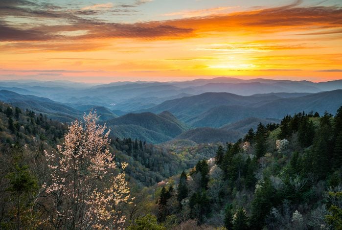 Great Smoky Mountains National Park Cherokee North Carolina Scenic Landscape in the Blue Ridge Mountains of western NC