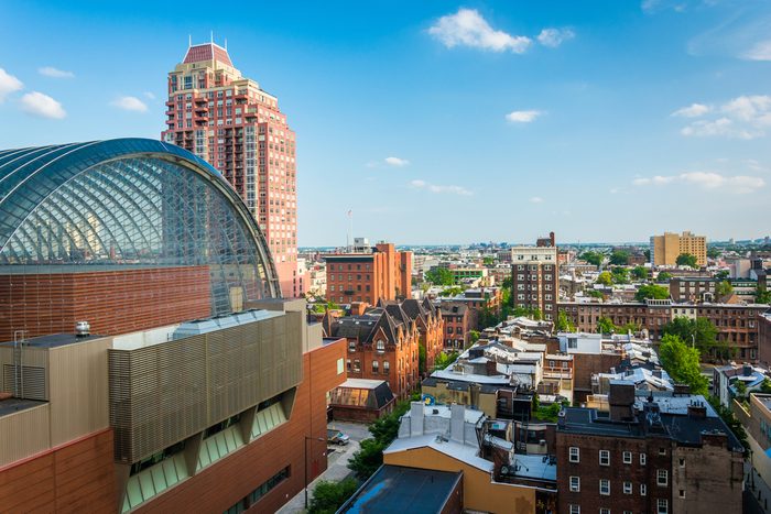 View of buildings in the Center City of Philadelphia, Pennsylvania.