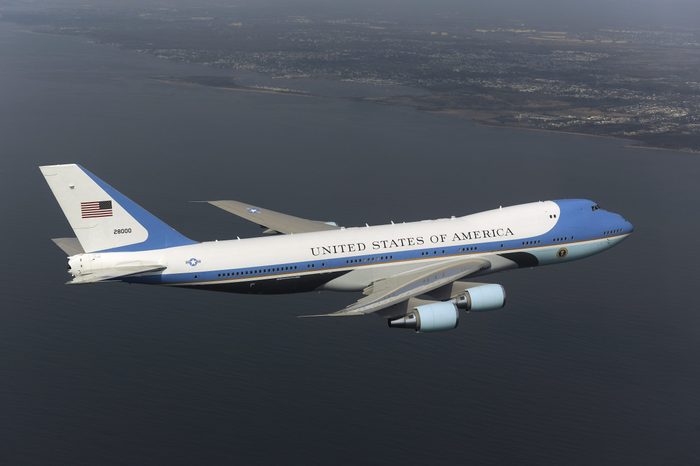 Air Force One, the presidential plane, flies over New York, America - 27 Apr 2009