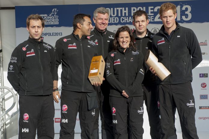 Prince Harry With Team U.k. 'walking With The Wounded' Soldiers At The Launch In Trafalgar Square For Their Race To The South Pole. Guy Disney Ibrar Ali Richard Eyre Kate Philip Duncan Slater. Picture David Parker 14.11.13.