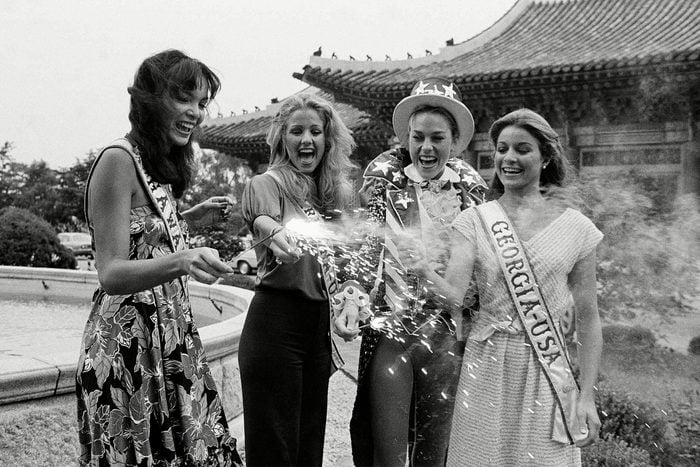 1980 Miss Universe United States contestants celebrate the Fourth of July