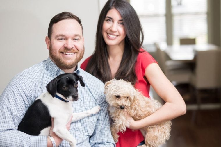 stephen huff with wife and dogs