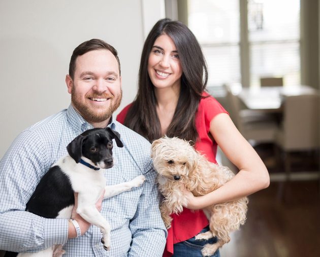 stephen huff with wife and dogs