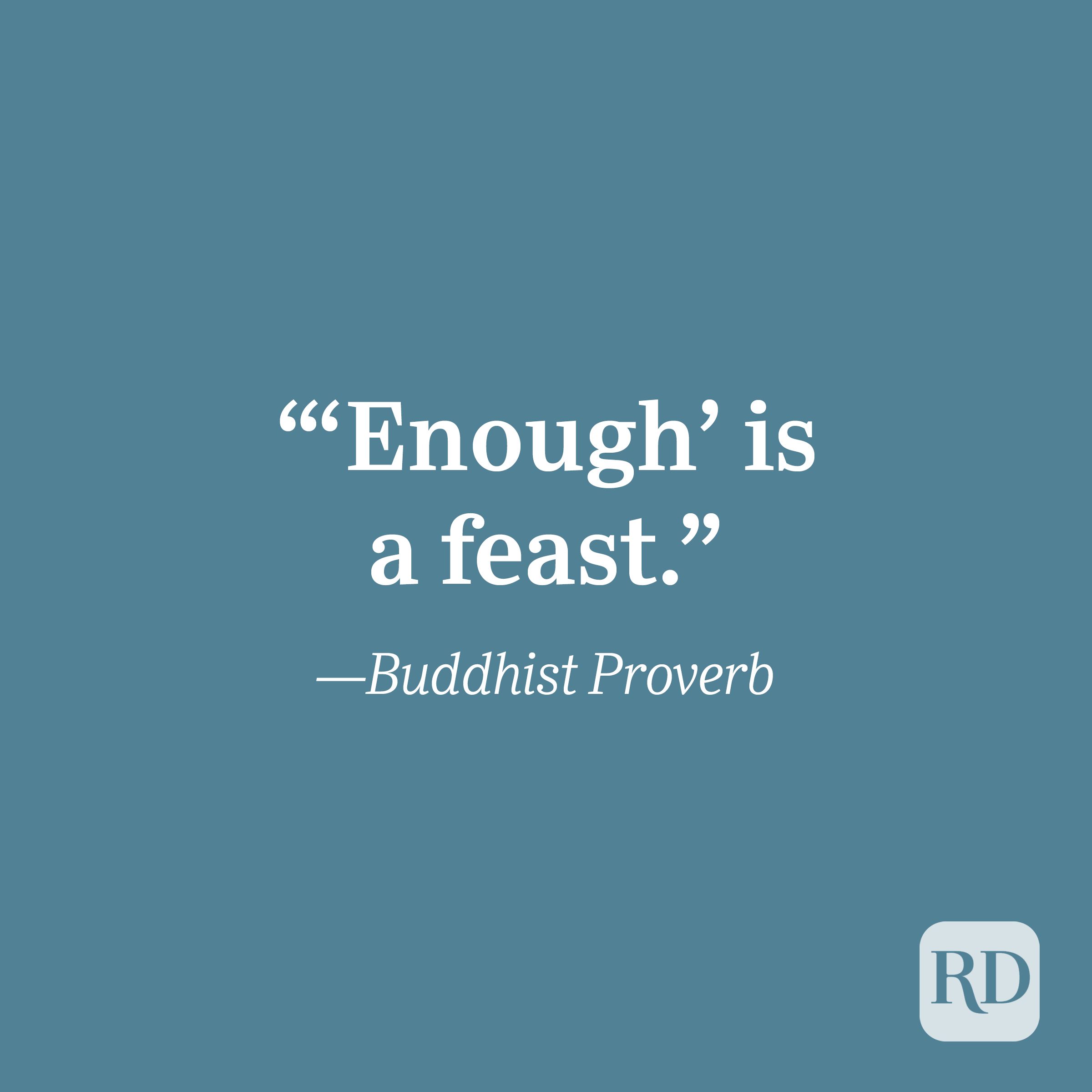 Buddhist Proverb quote about gratitude.