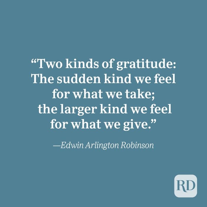 Edwin Arlington Robinson quote about gratitude.