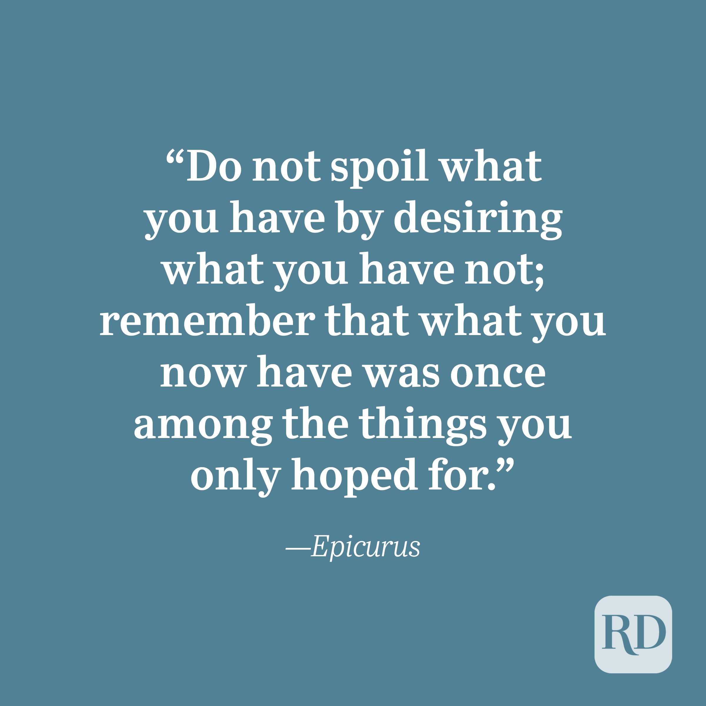 Epicurus quote about gratitude.