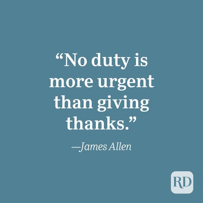 James Allen quote about gratitude.