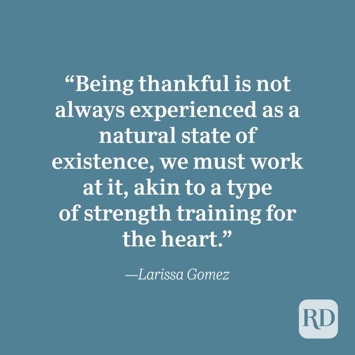 Larissa Gomez quote about gratitude.