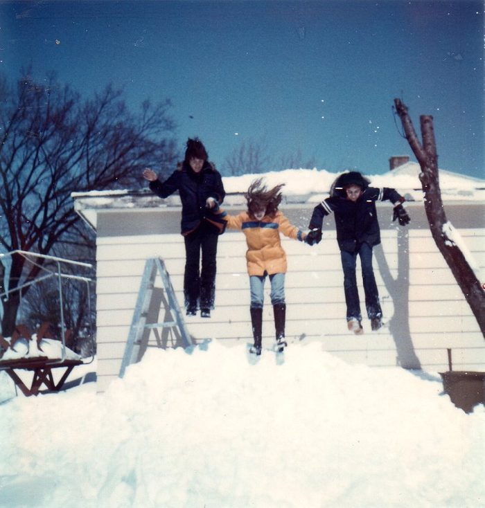 This picture is from winter 1975. I thought it would be fun to jump 1970s;female teenager;girl;house;snow;snow bank;the seventies;child;home;jumping;sister;teenage girl;winter;action;Caucasian;daytime;retro;children;exterior;family;front view;full body;jump;residence;teenager;three people;day;movement;vintage;3 people;building exterior;full length;residential;sibling;teen;color image;day time;moving;vertical;adolescent;outside;three;colour image;motion;3;building;young woman;group;outdoor;young women;young adult