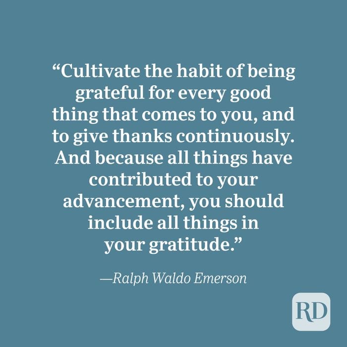 Ralph Waldo Emerson quote about gratitude.